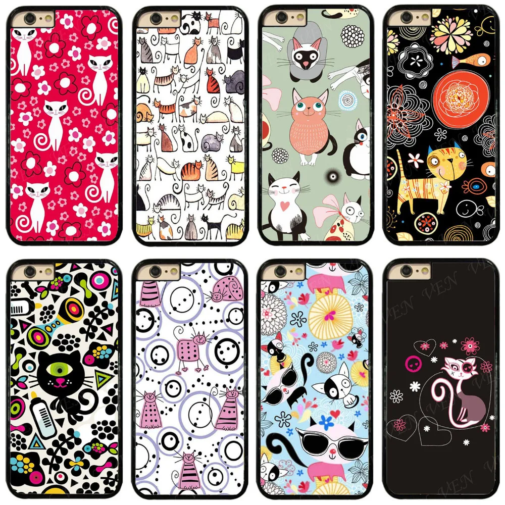 

Cute Funny Cat Kitten Pattern Hard Cell Phone Case Cover Fits For iphone XS MAX XR X 5 5s 6 6s 6 plus 7 7 8 8plus Cape #200