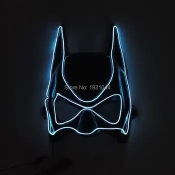 

New Design Glowing Product EL Wire Blinking Mask White New Prom mask with DC-3V Steady on Inverter for Party Supplies
