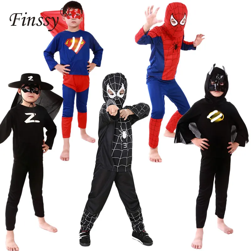 

Red Spiderman Costume Carnevale Kids Superman Black Spiderman Zorro Disfraces Carnaval Karneval Costume Boys Halloween Costume