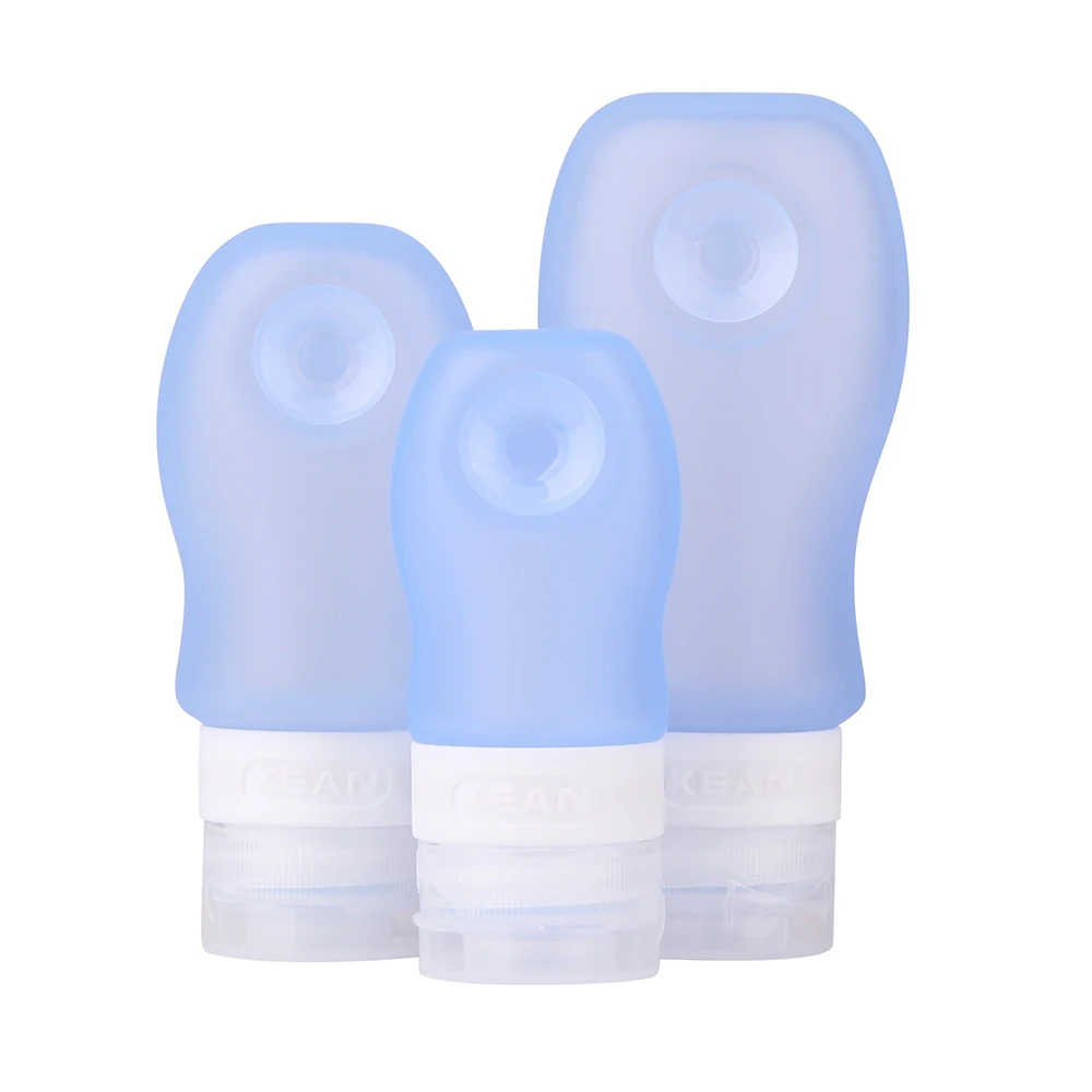 

3Pcs/Set Silicone Travel Refillable Bottles Set Cream Shampoo 37ml+60ml+89ml Silicon Refillable Bottle Empty Makeup Containers