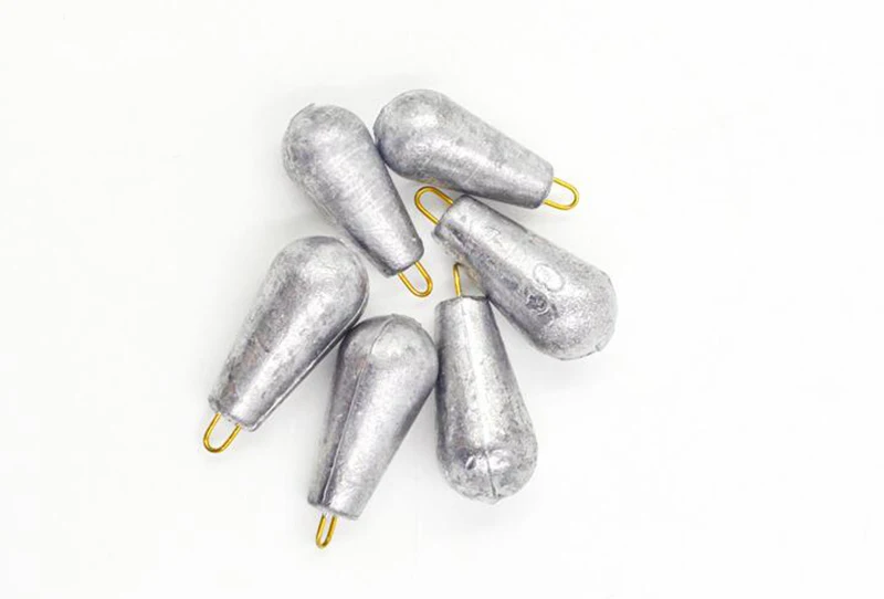 

6Pcs Fishing Lead Pear Shaped Sinkers String hook Lure Lead Weights 10g 15g 20g 25g 30g 40g Fishing Tackle
