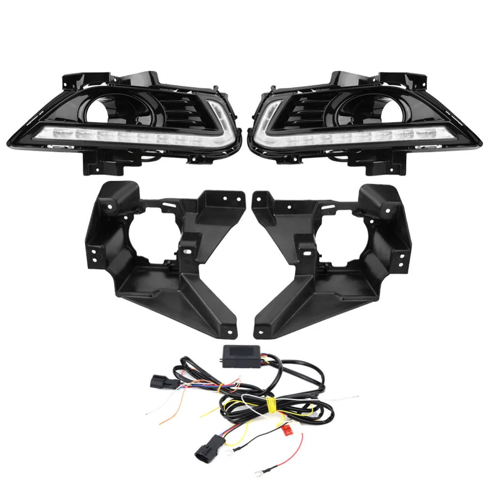 

1 Pair Car Daytime Running Light Turn Signal DRL LED Fog Lamp Cover for Ford Mondeo 2013 2014 2015 2016 Car Accessories NEW