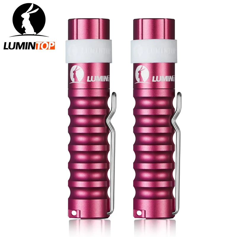 

LUMINTOP 2PCS Red Mini Worm Flashlight AAA 110 Lumens Keychain light with clip + Cree LED Tool Pocket Torch