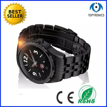 

1.22" touch Screen 0.3MP Camera stainless steel Bluetooth MTK2502 Smart Watch support Heart Rate Monitor Twitter Facebook