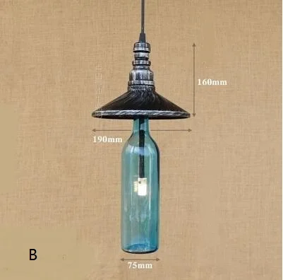 Американская бутылка для воды подвесные светильники кафе бар ресторан кухня персональный стеклянный промышленный коридор кулон lampsGY274 LU1021 - Цвет корпуса: B