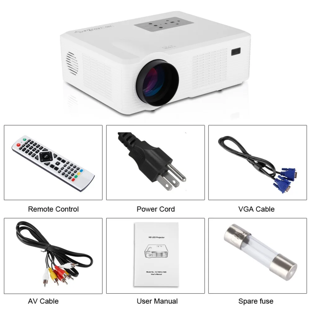 Купить excelvan cl740 водить/lcd проектор 2400 люмен hd proyector ...
