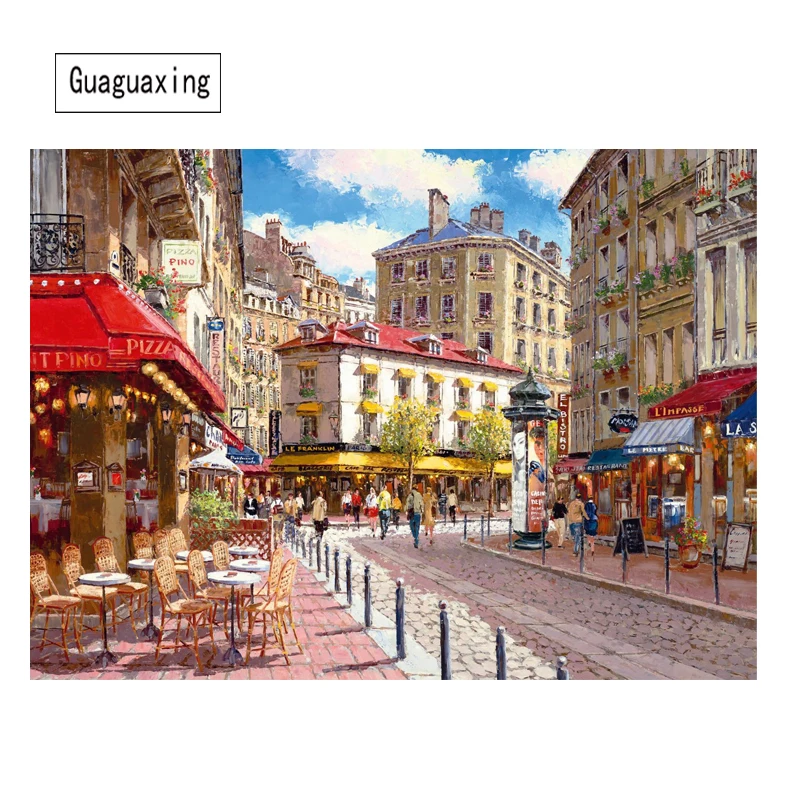 DIY Full Square 3D Diamond Painting Luxury Landscape Resin Rhinestone Picture Paste Mosaic Embroidery Handicrafts City Street | Дом и сад