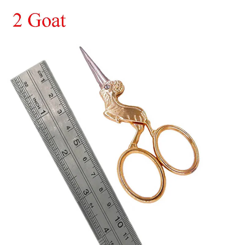 Рукоделие Thrum Fancywork Dressmake Scissor ткань резьба ножницы швейная игла Вышивка крестом портной пряжи винтажная отделка - Цвет: Gold Sheep