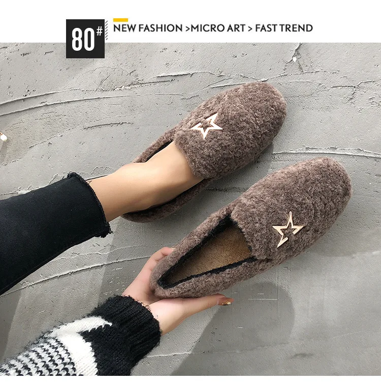 2018 Winter New Warm Flock Ankle Boots Flat Short Plush Snow Boots Women High Quality Slip-On Shoes Size 35-39 M8D256 (3)