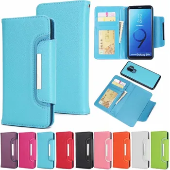 

for Samsung S10 Case Galaxy S8 S9 Plus S10 Lite Note 9 PU Leather Flip Case Litchi Magnetic TPU Back Cover Detachable Purse