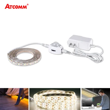 

12V PIR Motion Sensor LED Strip Light Cabinet Lamp 1m 2m 3m 4m 5m SMD 2835 60 LEDs/m Diode Tape Lamp For Bedroom Stairs Hallway