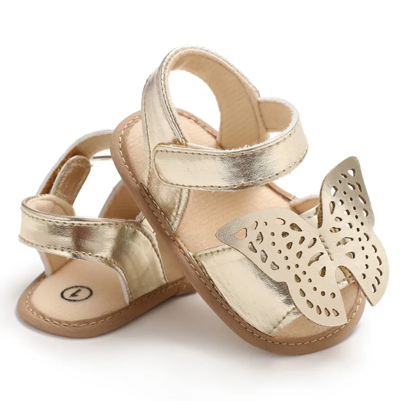 PU cuir bébé filles garçons sandales belle papillon Style antidérapant doux semelle infantile enfant en bas âge chaussures Firstwalkers mocassins