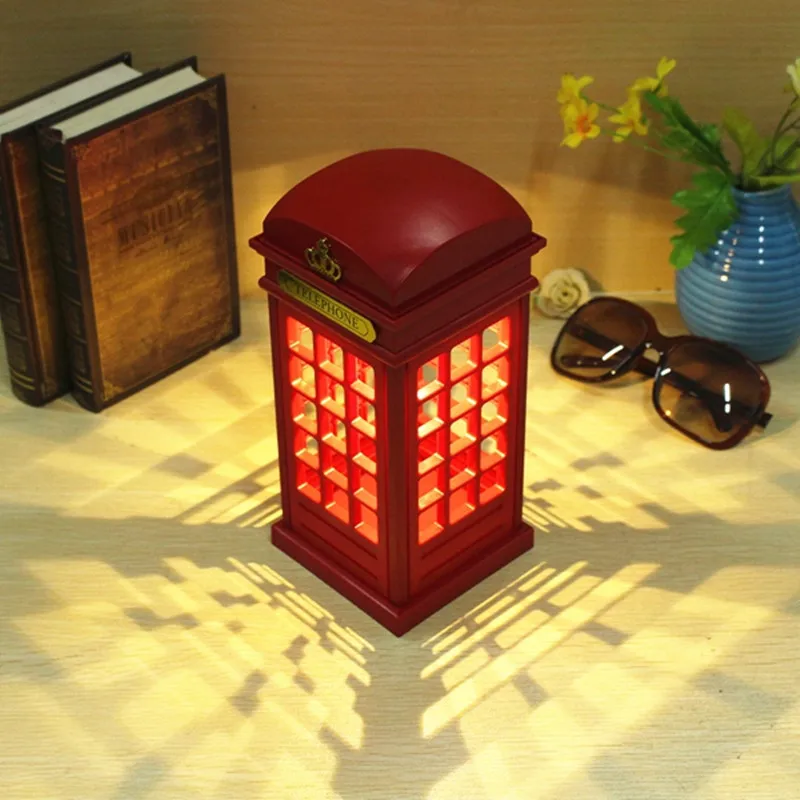 Ascelina Led Table Lamp Stylish Design Retro London Telephone Ascelina Led Table Lamp Stylish Design Retro London Telephone Booth Usb Rechargeable Touch Night Light Lamps In Lights From