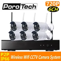 720 P Беспроводной CCTV Системы 6ch Wi-Fi NVR Наборы ИК Ночное видение Wi-Fi IP Камера безопасности Системы Скрытого видеонаблюдения для внутреннего