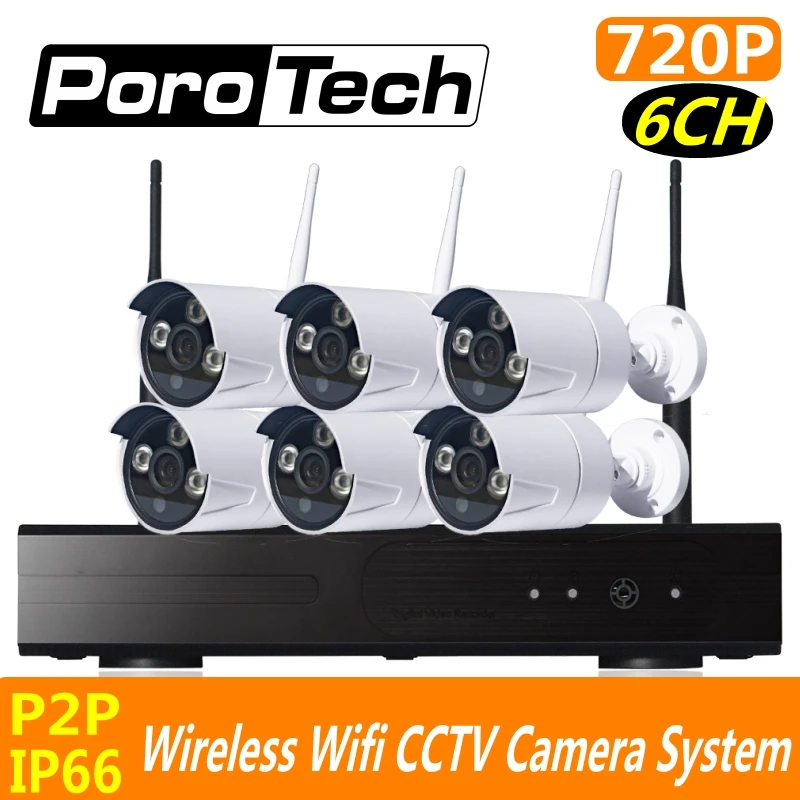 4CH POE IP Camera System 720P Outdoor Security NVR Network P2P 6 IR Night Vision