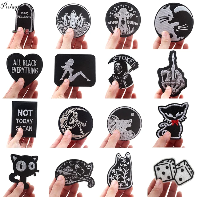 Buy Pulaqi Grave Dead God Punk Skull Embroidered Patches Iron On Patches Online