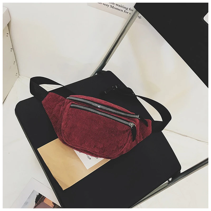 Женская поясная сумка модная женская поясная сумка Повседневная Женская поясная сумка 2018 высокое качество Вельветовая молния нагрудная