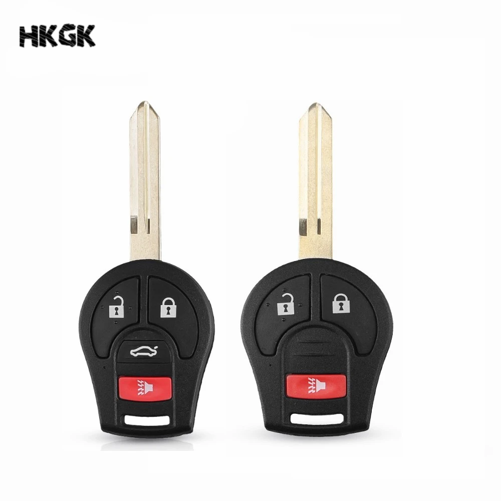 

2+1 3 Buttons Car Remote Key Case Black Key Shell for Nissan Versa Sentra Altima Tiida Maxima Replacement Uncut Blade Case Cover
