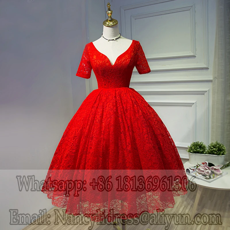 Real Picture Vintage Short Lace Ball Gown Prom Dresses V Neck 1950 S Real Picture Vintage Short Lace Ball Gown Prom Dresses V Neck 1950 S Women Dress In From Weddings Events On Aliexpress Alibaba Group