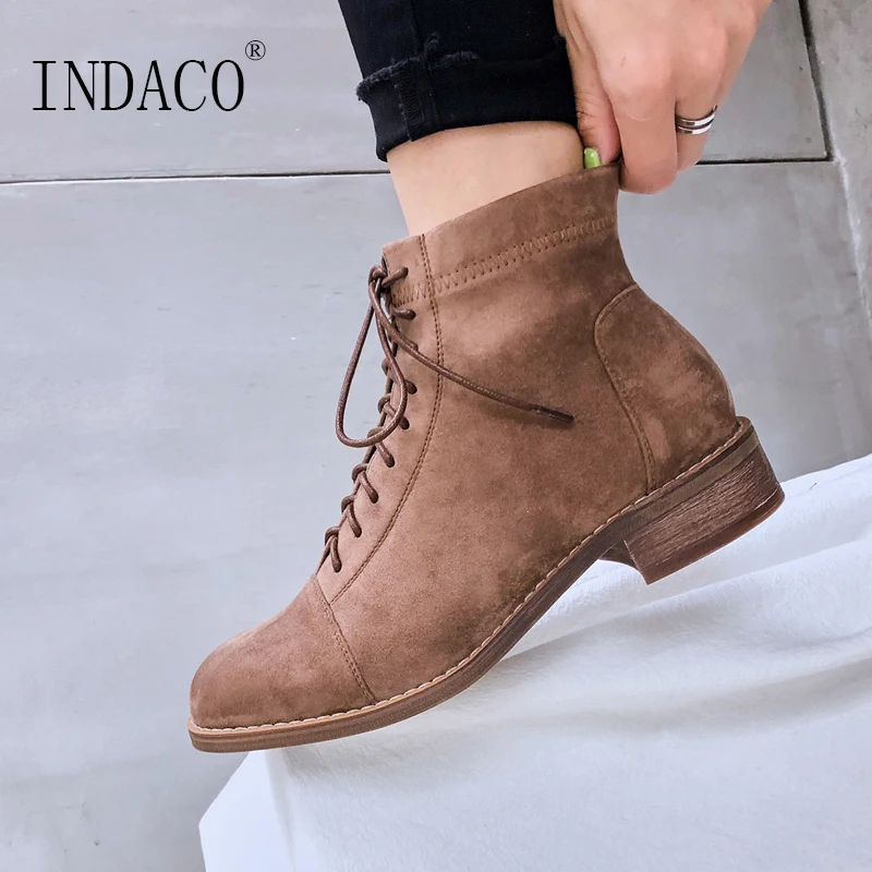 

2019 Winter Boots Women Women Martin Boots Lace Up Motorcycle Shoes 3cm