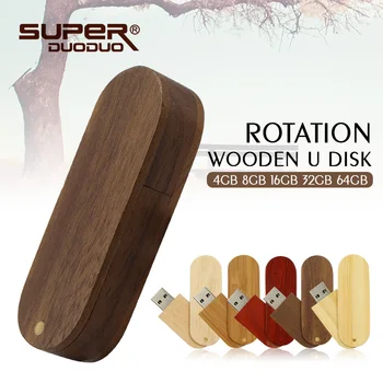 

cheap price rotation Wooden Memory Stick 4GB 8GB Pendrive 16GB 32GB pen drive 64GB 128GB USB Flash Drive creative U disk