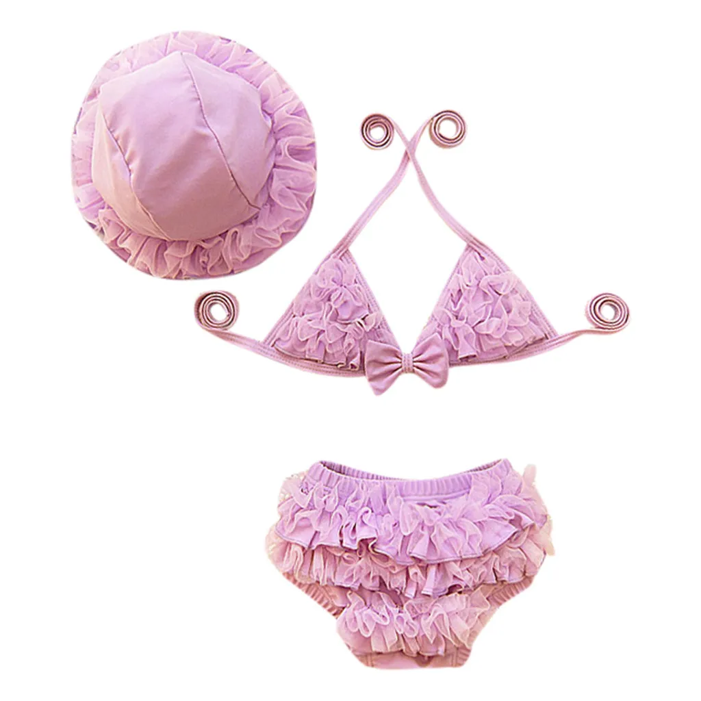 

SAGACE Cute 3PCs Bow Girl Child Bikini Baby Girl Split Swimwear Two Pieces Swimsuit For Baby Girls Kids Bodysuit Outfits