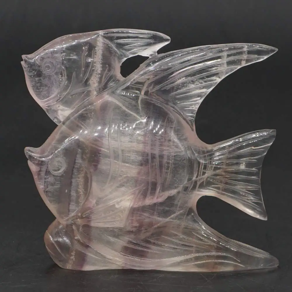 

Fish Figurine 2.5" Natural Fluorite Crystal Healing Reiki Home Office Decor