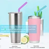 WALFOS-pajillas reutilizables de silicona para taza, pajillas reutilizables de grado alimenticio, 6 unidades ► Foto 3/6