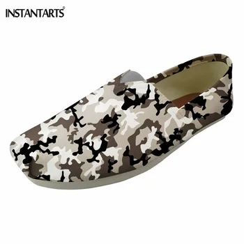 

INSTANTARTS Vintage Camouflage Printing Men Casual Shoes Fashion Breathable Canvas Loafer Shoes Leisure Slip On Lazy Shoes Male