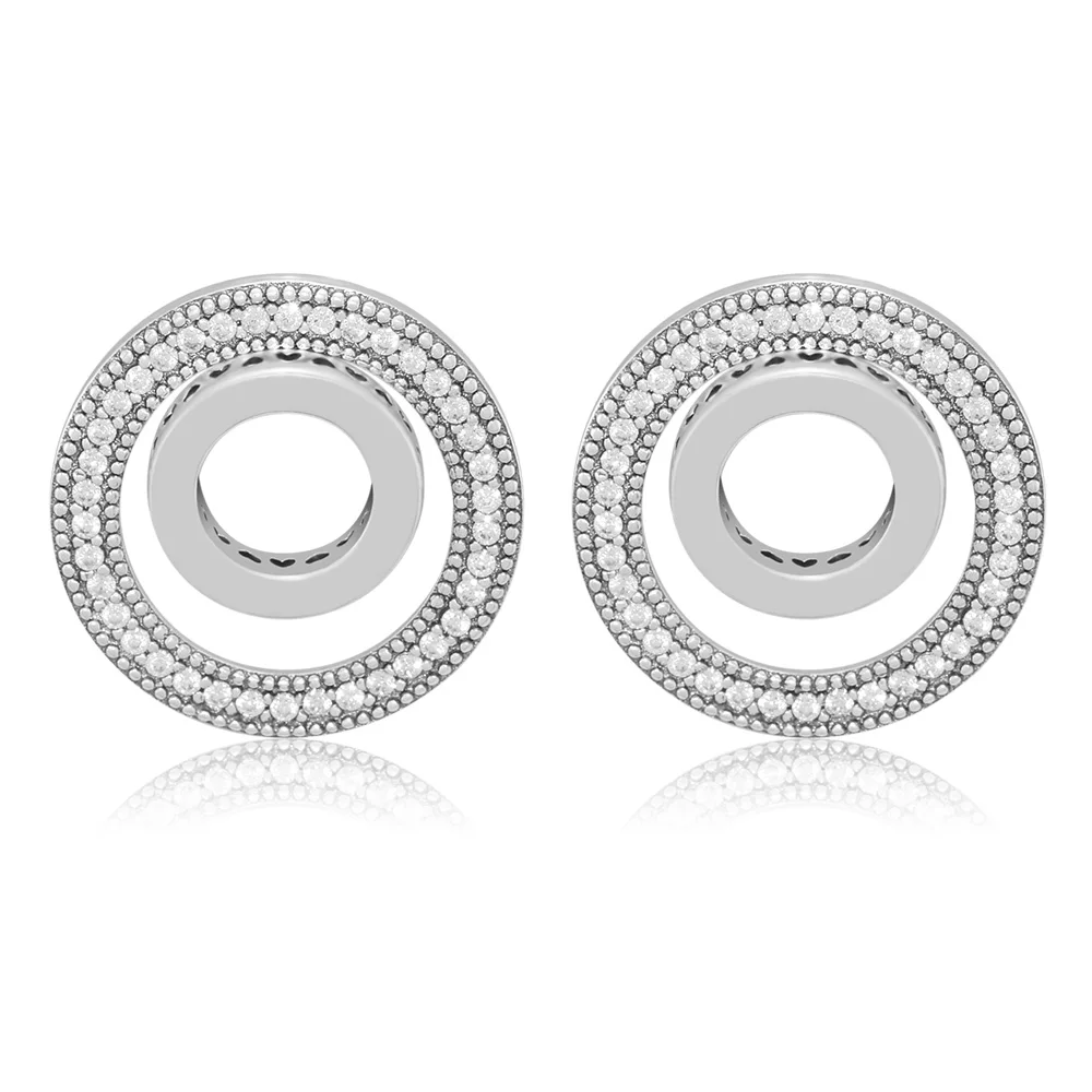 

Forever Signature Stud Earrings Authentic 925 Sterling Silver For Women Original Charms DIY Making Jewelry Free Shipping