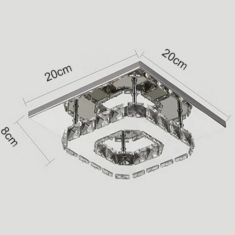 Квадратный светодиодный светильник-Хрустальная люстра для прохода крыльца коридора лестницы wth светодиодный светильник 12 Вт гарантия