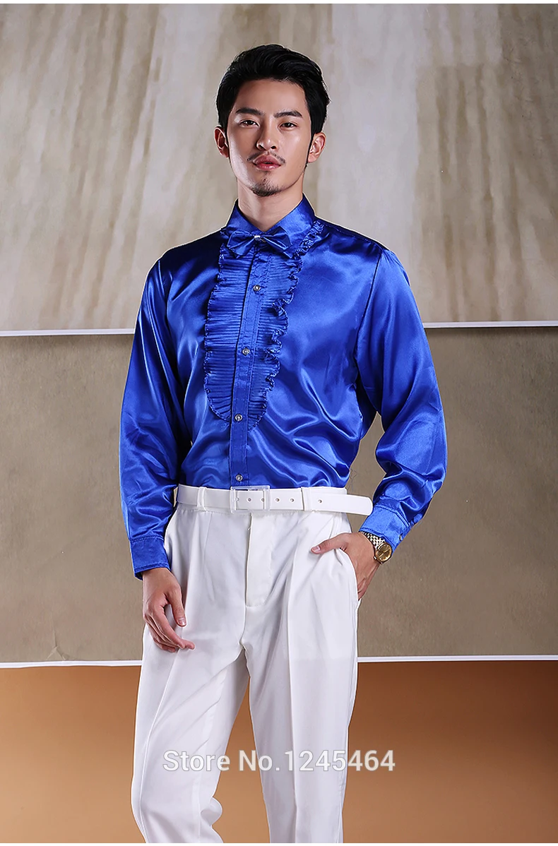 S-3XL 2015 мальчика костюмы платье для бальных танцев Для мужчин show Блёстки рубашки сценический костюм партии латинские танцы рубашка Длинные