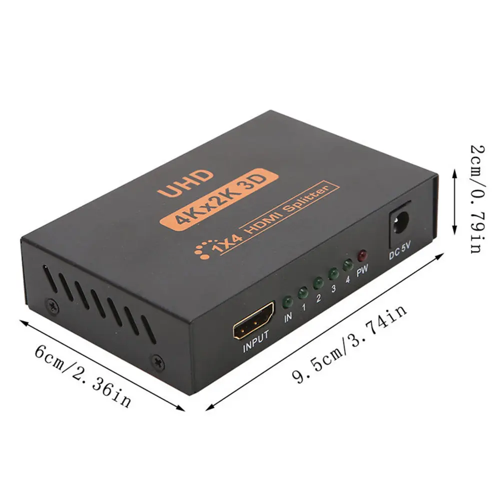 Ultra HD 4 порта HDMI разветвитель 1x4 HDMI разветвитель 1 в 4 из разветвитель HDMI 4 к 1080 P 3D для HDTV проектор