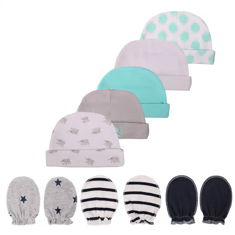 newborn baby hat and mittens