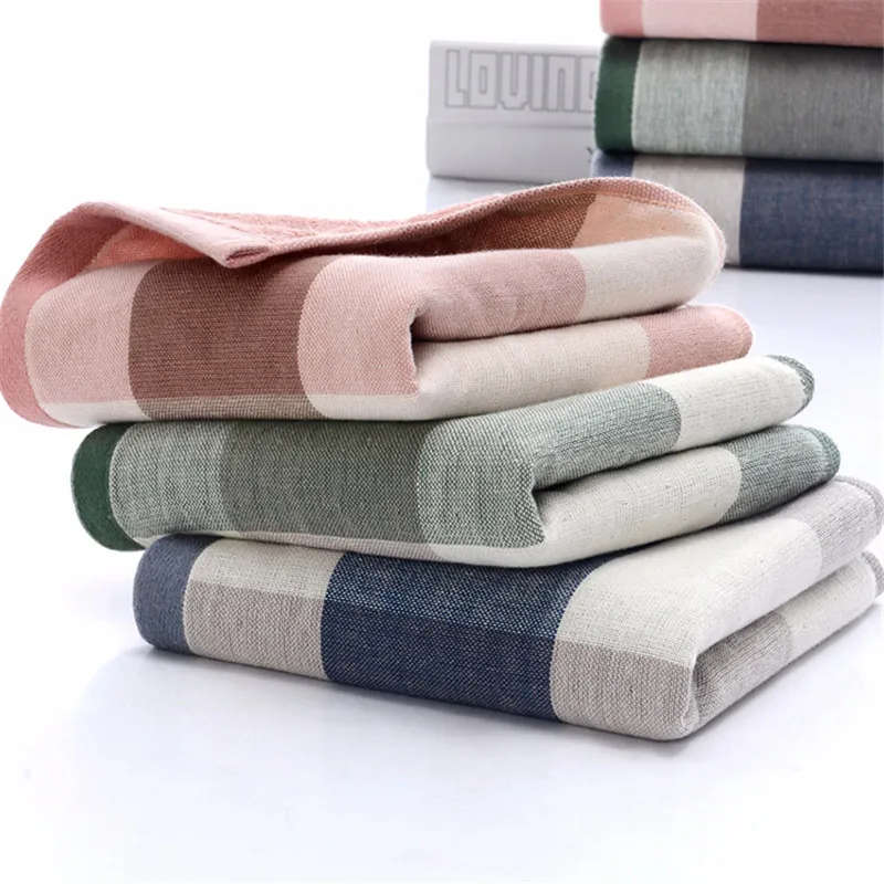 Luxury 100 Cotton Towels For Adults Japanese Style Yarn Dyed Thick