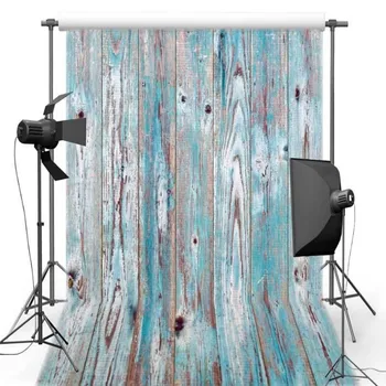 

Blue Vintage Old Natural Real Hard Wood backdrop Vinyl cloth High quality Computer print party photo studio background