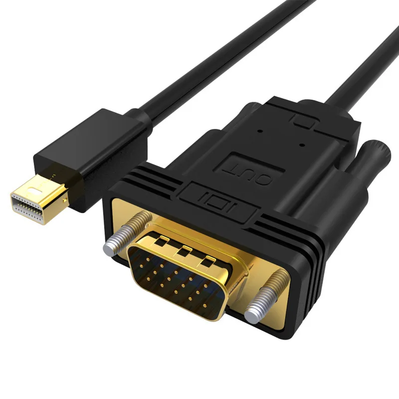 مصغرة displayport إلى vga محول كابل مطلية بالذهب البسيطة موانئ دبي إلى vga كبل متوافق ل أبل ماك ، سطح الموالية ، chromebook