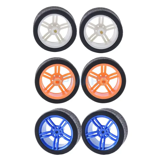 Best Offers 2pcs Rubber Tire TT Motor Car Wheel Smart Car Wheel for Robot RC Model Car Kids DIY Toy accessories