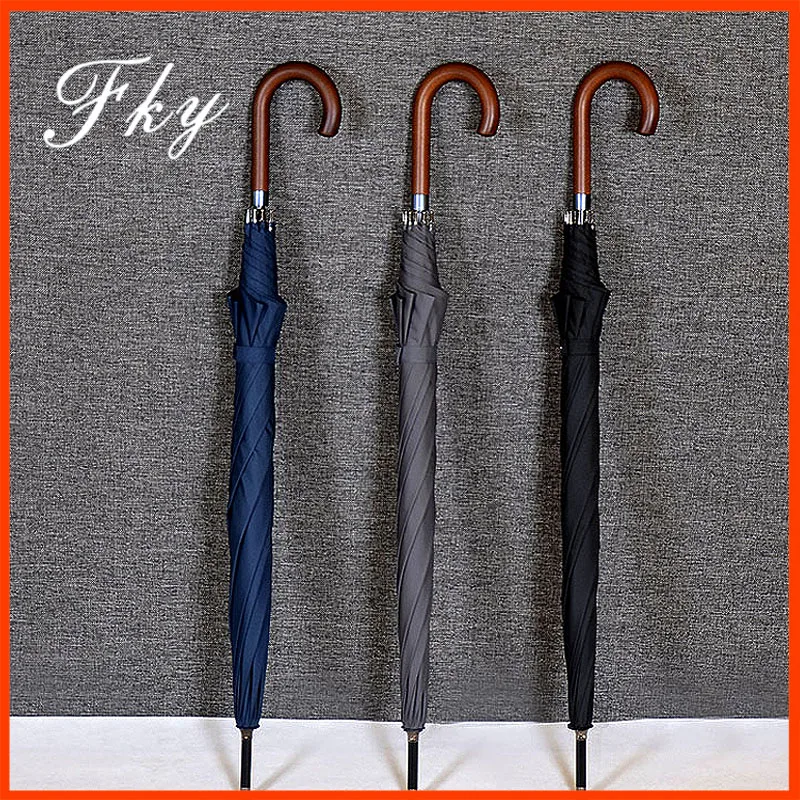 

New large umbrella umbrella, semi automatic wood handle, weight about 550G, high quality waterproof umbrella 049