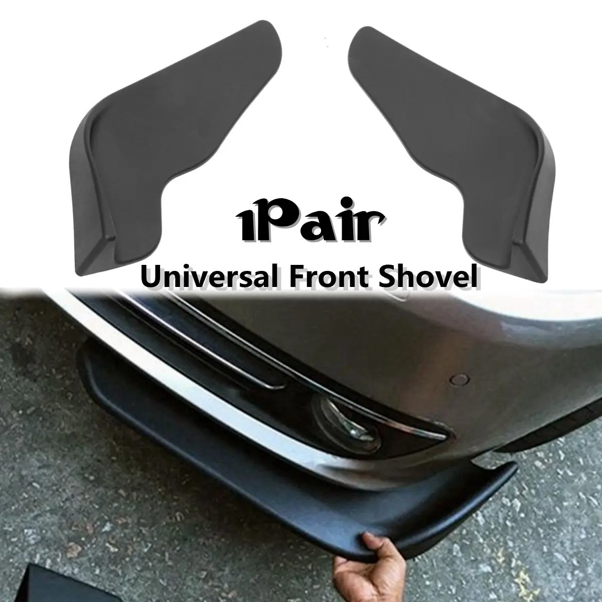 

2Pcs Universal Car Bumper Spoiler Front Shovel Decorative Scratch Resistant Wing