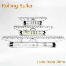 Roll Ruler Parallel Rulers 15/20/30cm Universal Foot Angle Rule Balancing Scale Drawing Reglas Multi-purpose Rolling Ruler