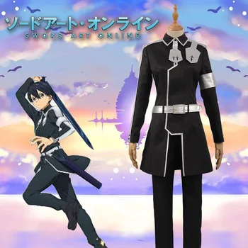 

Sword Art Online Alicization Kirigaya Kazuto Kirito Men Halloween Christmas Men Women Black Uniform Adult Outfit Cosplay Costume