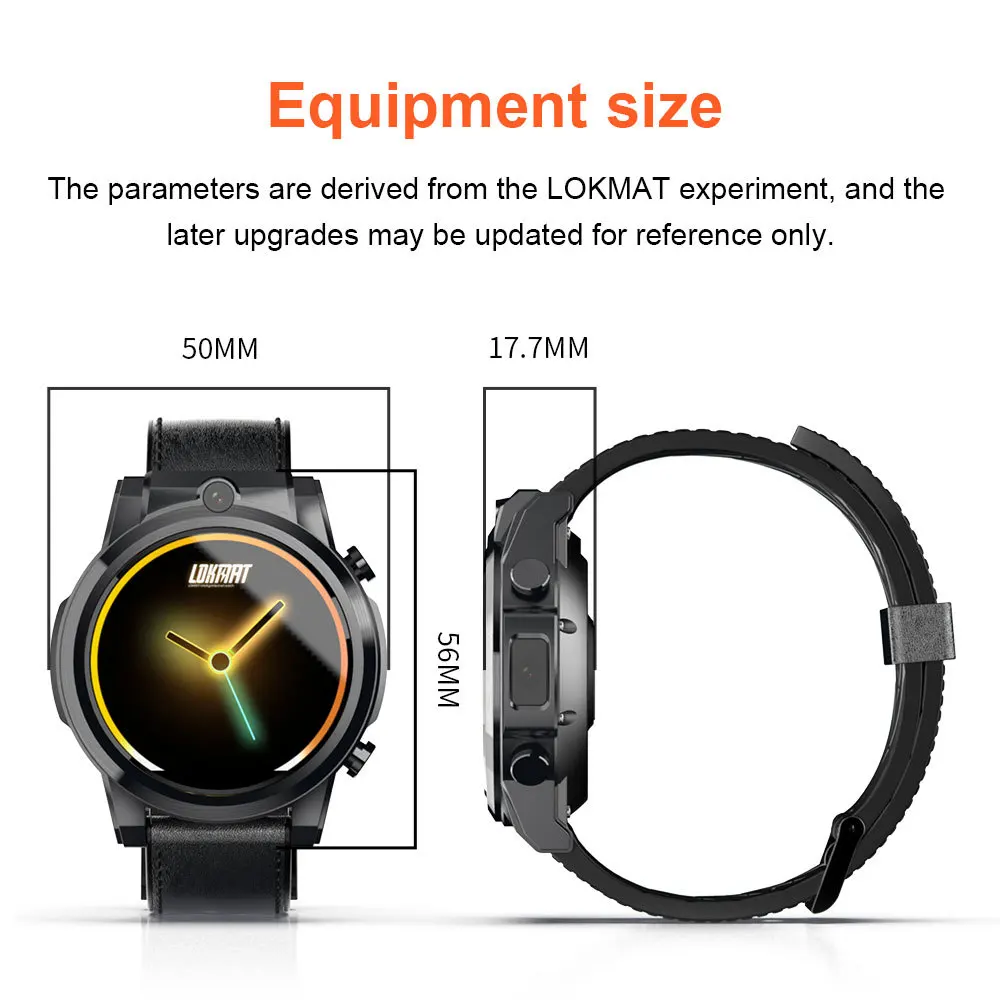 Мужские умные часы LOKMAT 4G Android 7 1 MTK6739 3 ГБ + 32 AMOLED экран аккумулятор 610 мАч GPS Смарт