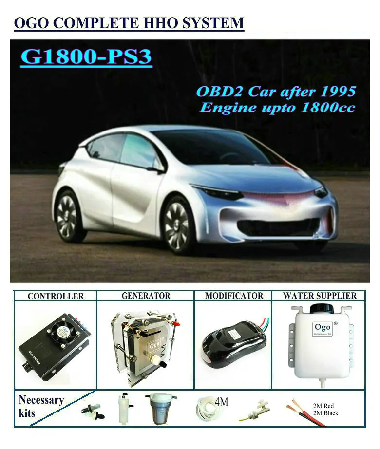 

OGO Complete HHO system G1800-PS3 Smart PWM dynamic EFIE chip upto 1800CC