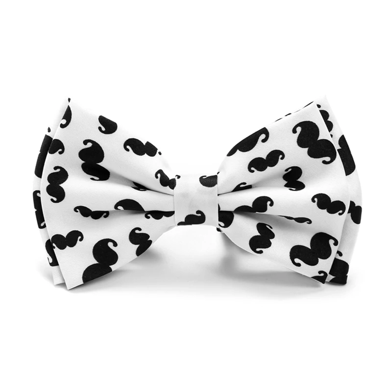 

Men Polyester "White Mustache/Beard" Pattern Bowtie Women Men's Unisex Tuxedo Dress Party Bow tie Brand New - Free shipping
