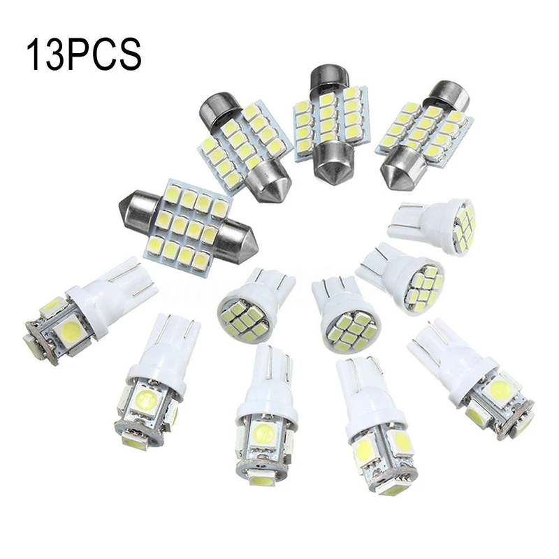 13 шт. T10 5050 5SMD 1206 8SMD 3528 12SMD интерьер Светильник X ошибок светодиодный светильник