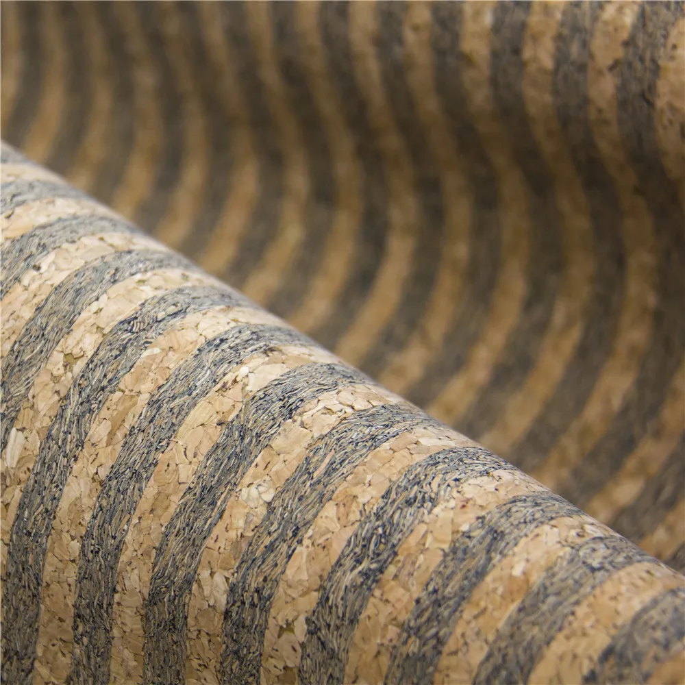 Cork fabric 65*50cm/25.5*19.6inch stripe Natural cork leather natural