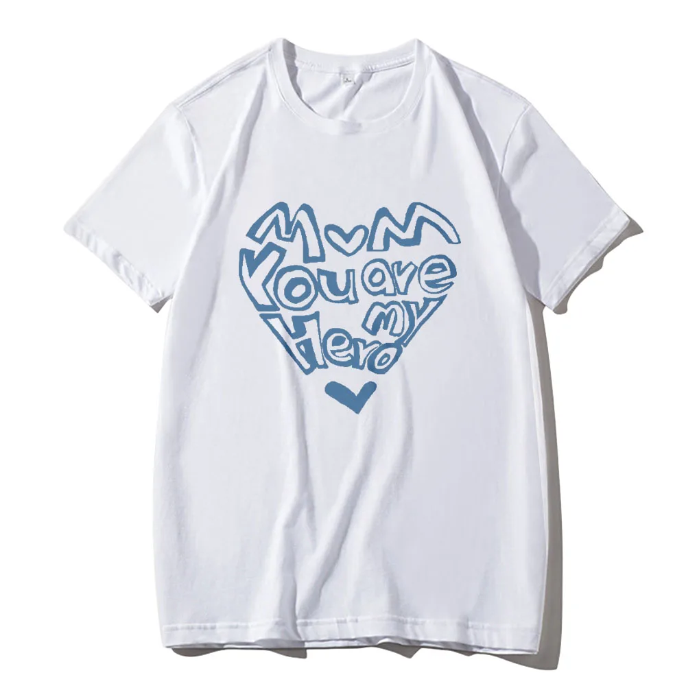 

New Kpop Harajuku Kawaii mom you are my hero Letter T Shirt Tee Short Sleeve Fashion Boys Girls Summer Tops tshirts
