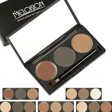 Masro Brand MELOISION Eyebrow Powder Palette Beauty Makeup Tool Waterproof Eyebrow Powder with Mirror Eyebrow Brushes Cosmetic