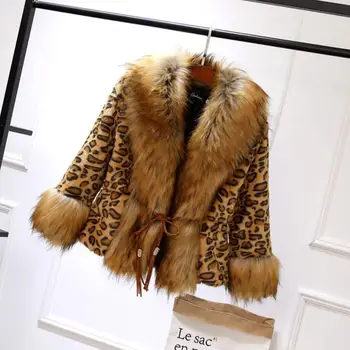 

Faux Fur Coats Women New Fashion Thicken Women's fashion casual temperament Leopard Coat